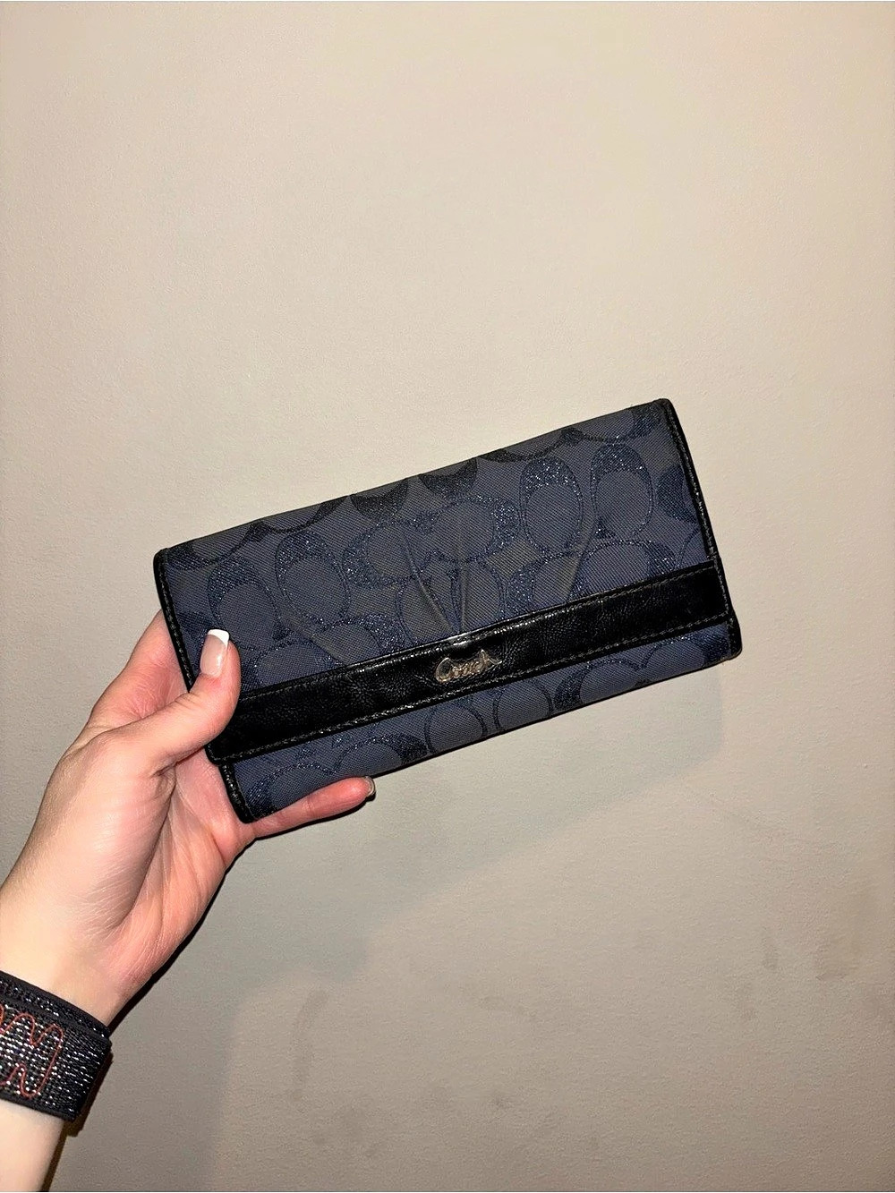 Coach Signature Ashley sparkle monogram trifold